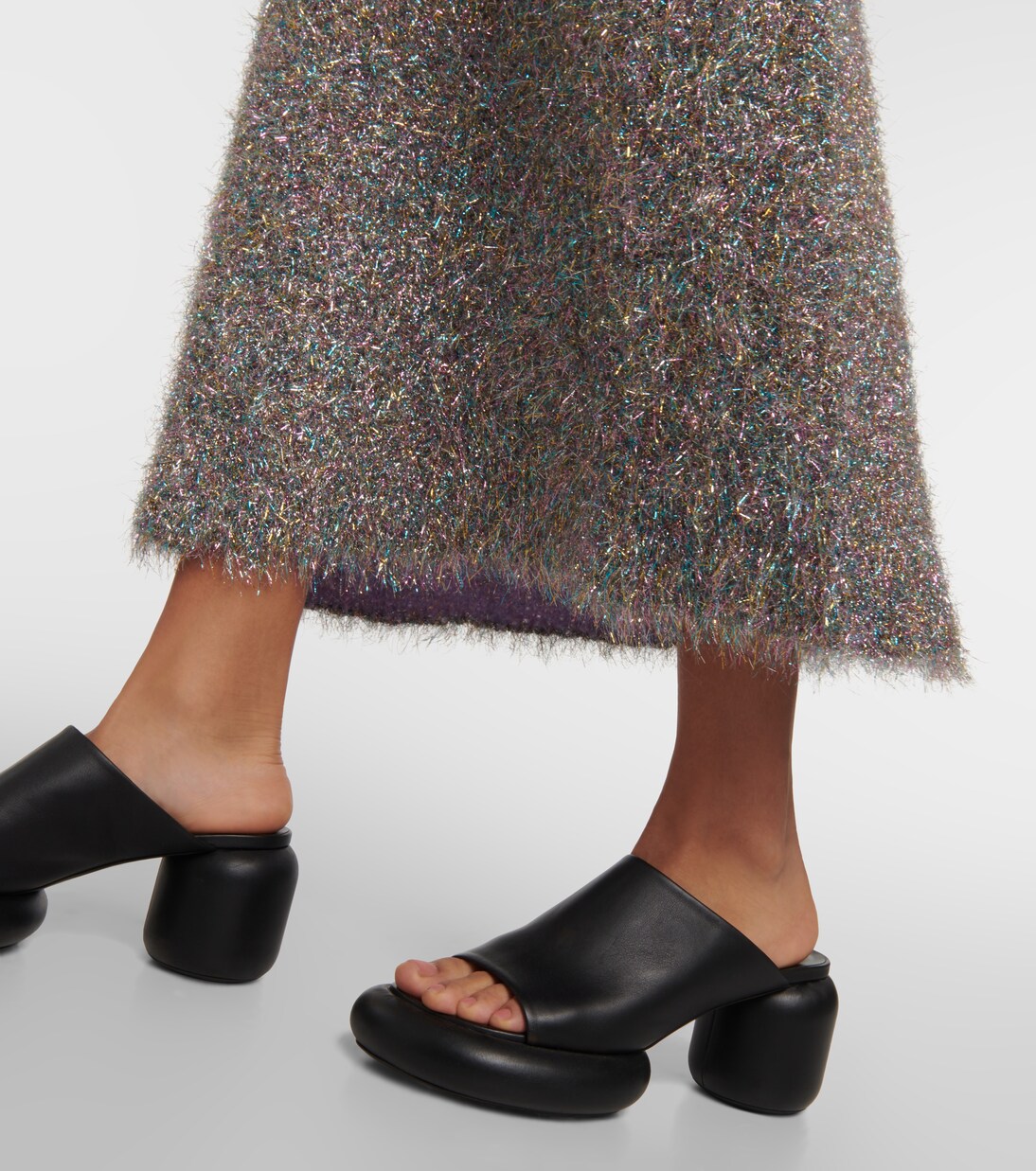 Robe midi métallisée | Jil Sander