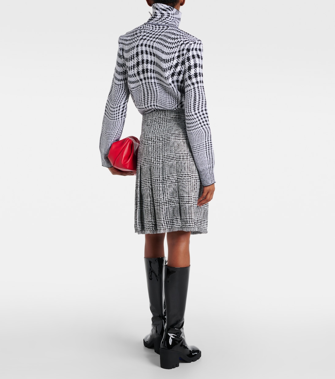 Houndstooth high-rise wrap skirt | Burberry