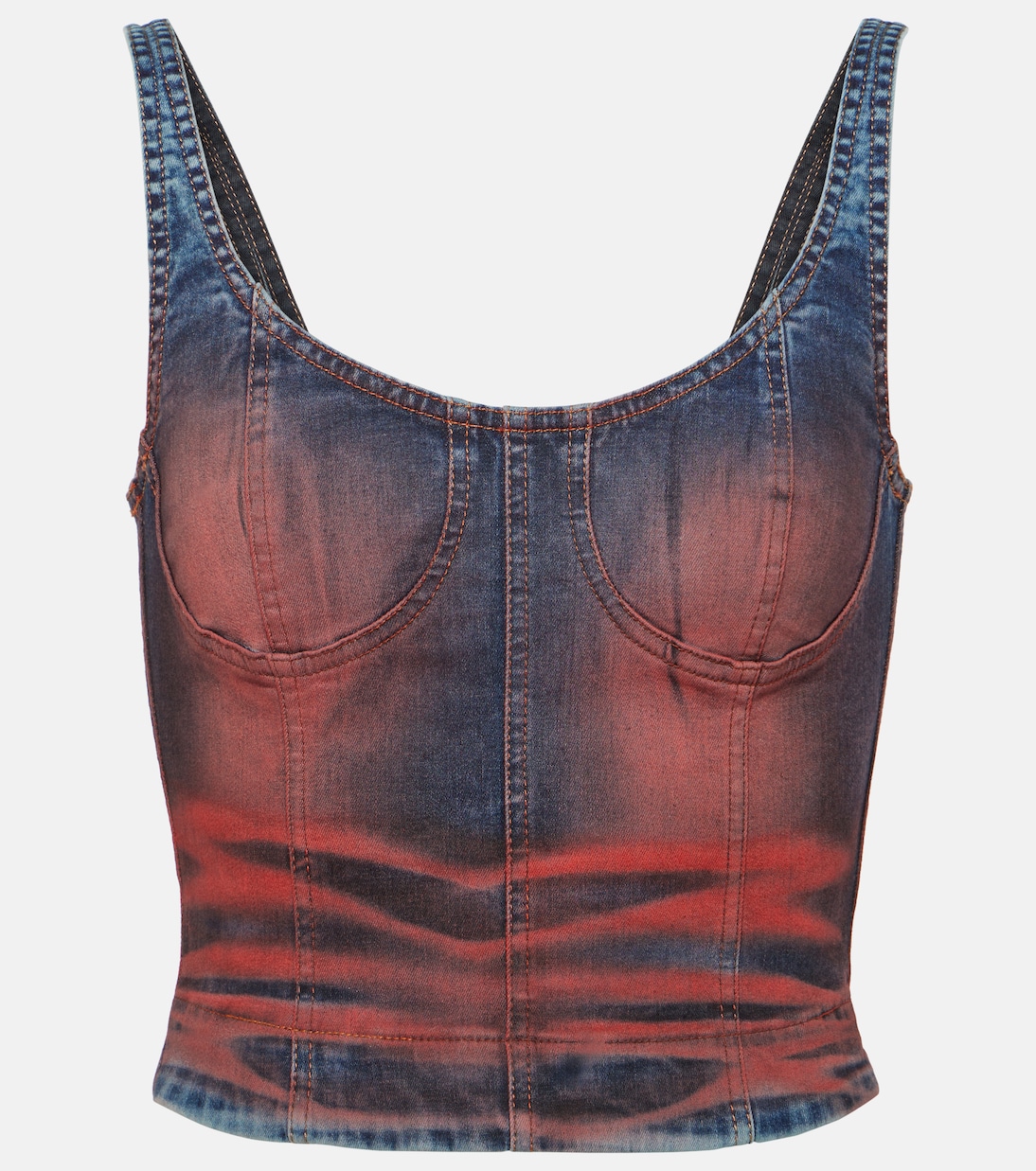 Bedrucktes Cropped-Top Harley aus Denim | KNWLS