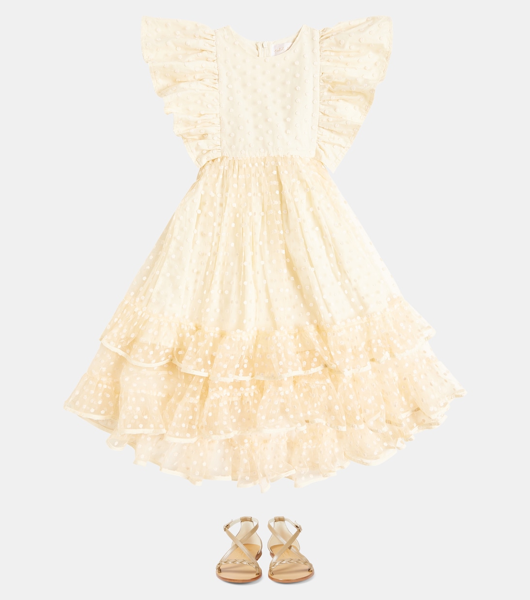 Embroidered ruffled tulle dress | Petite Amalie  