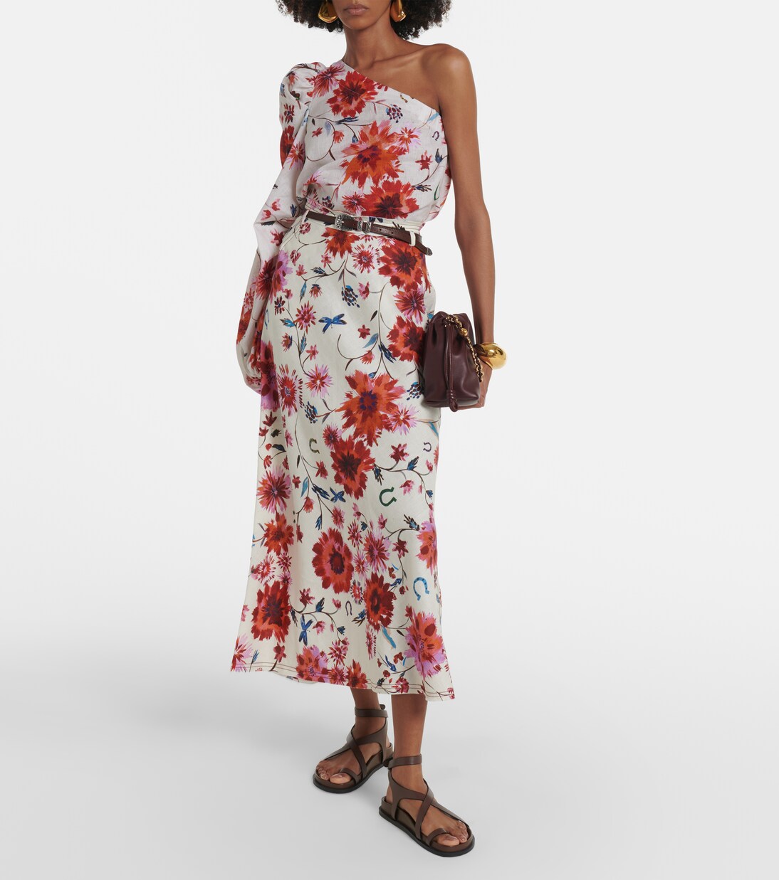 One-Shoulder-Top Floral Ease aus Leinen | Dorothee Schumacher