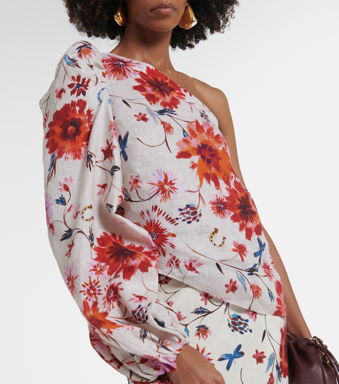 One-Shoulder-Top Floral Ease aus Leinen | Dorothee Schumacher