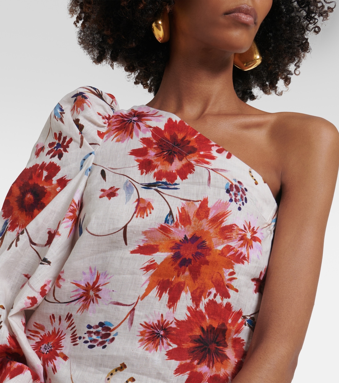 One-Shoulder-Top Floral Ease aus Leinen | Dorothee Schumacher