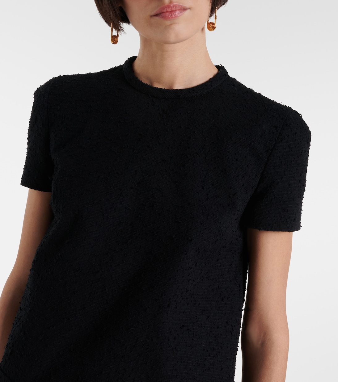 Cotton-blend tweed shift dress | Versace