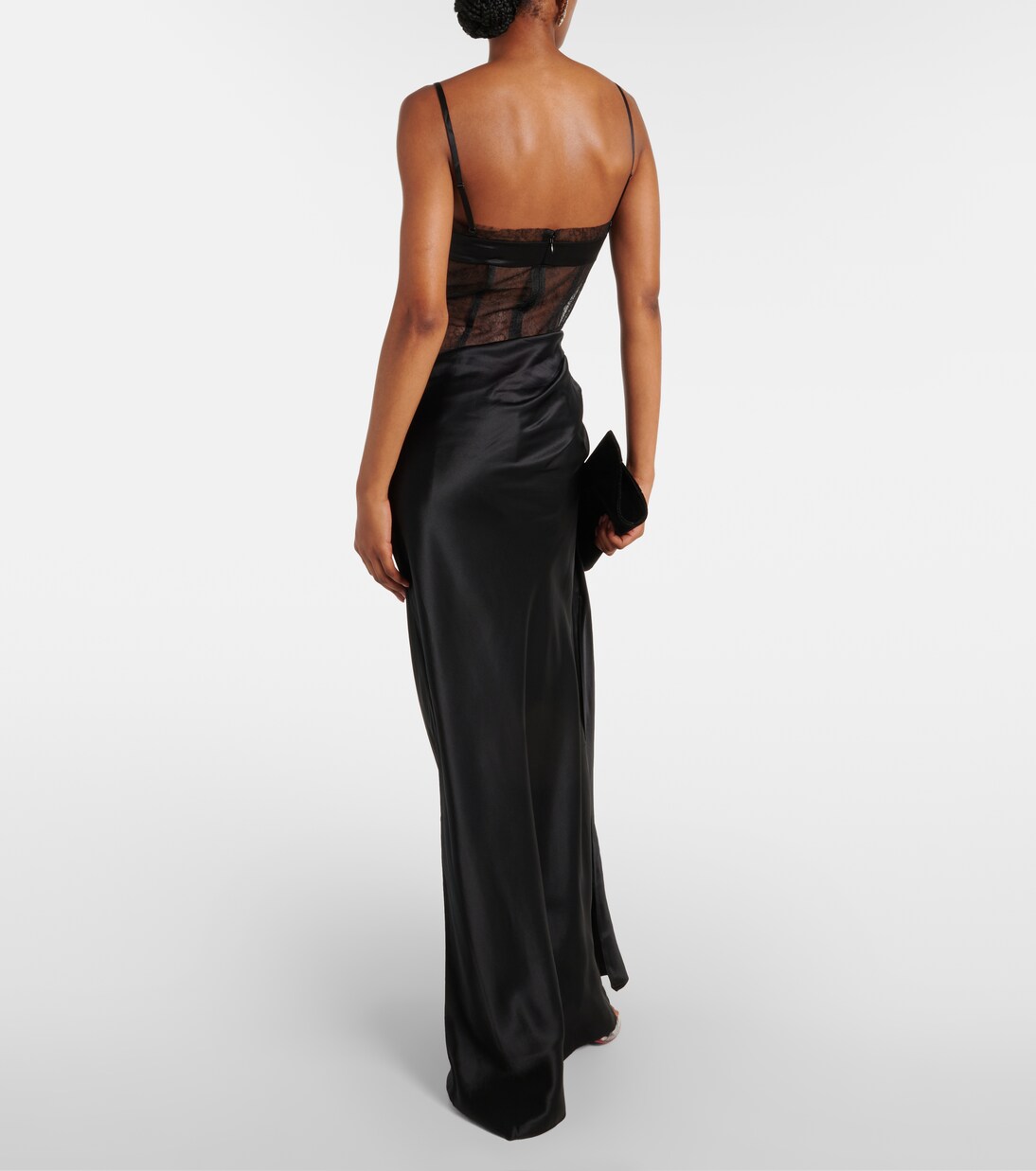 Dunya draped silk satin gown | SIR