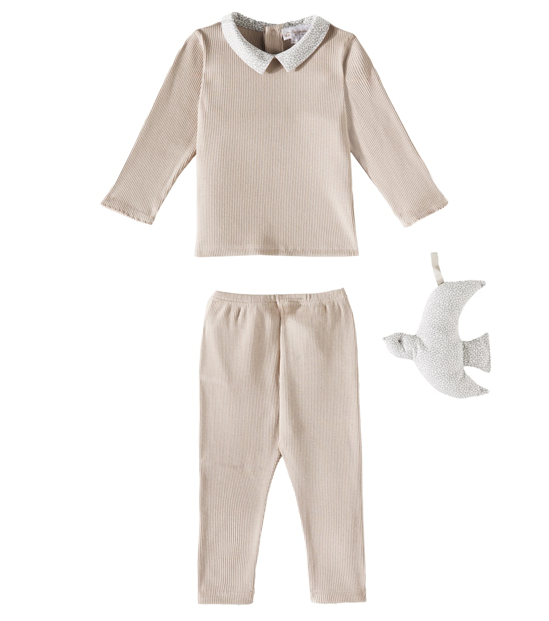Bébé – Set top, pantalon et peluche Denice en coton | Bonpoint