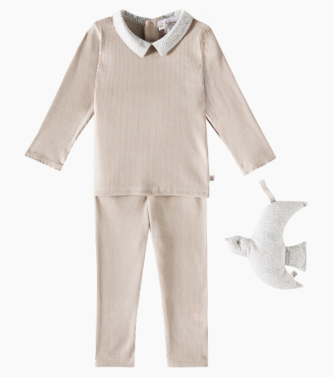 Bébé – Set top, pantalon et peluche Denice en coton | Bonpoint