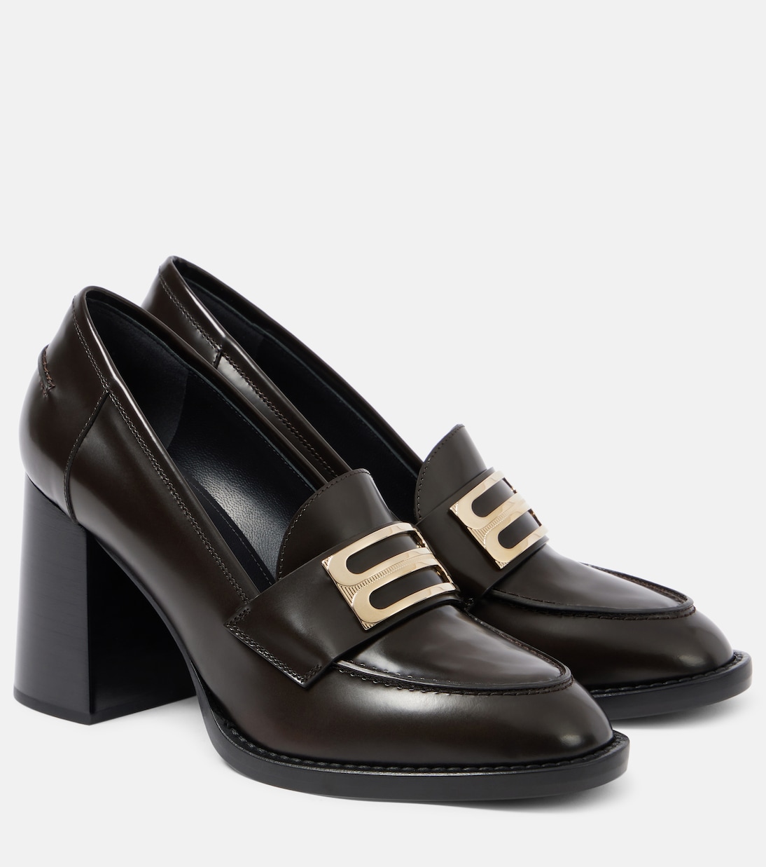 Loafer-Pumps B Buckle aus Leder | Victoria Beckham