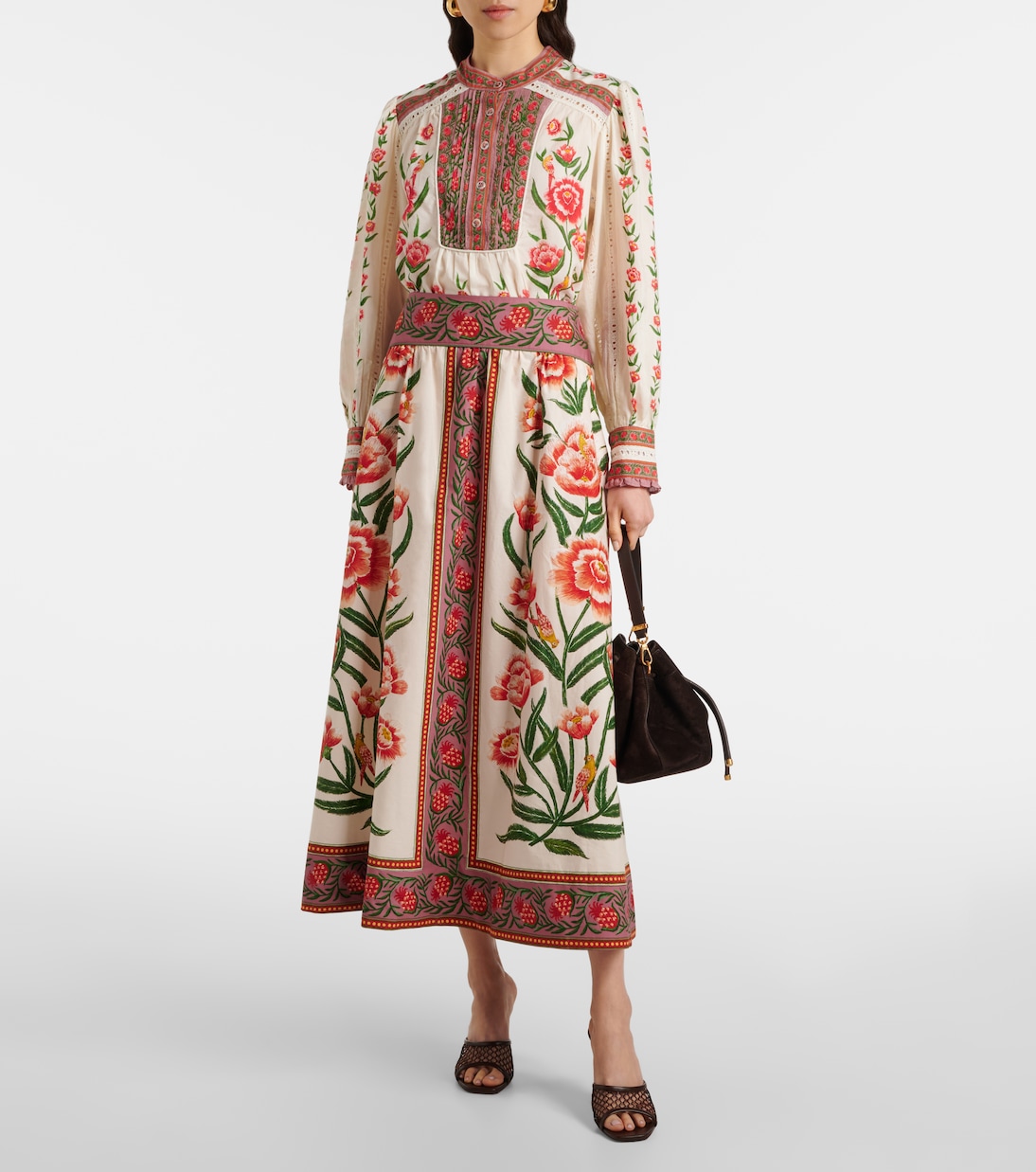 Bedruckter Midirock aus Baumwolle | Farm Rio