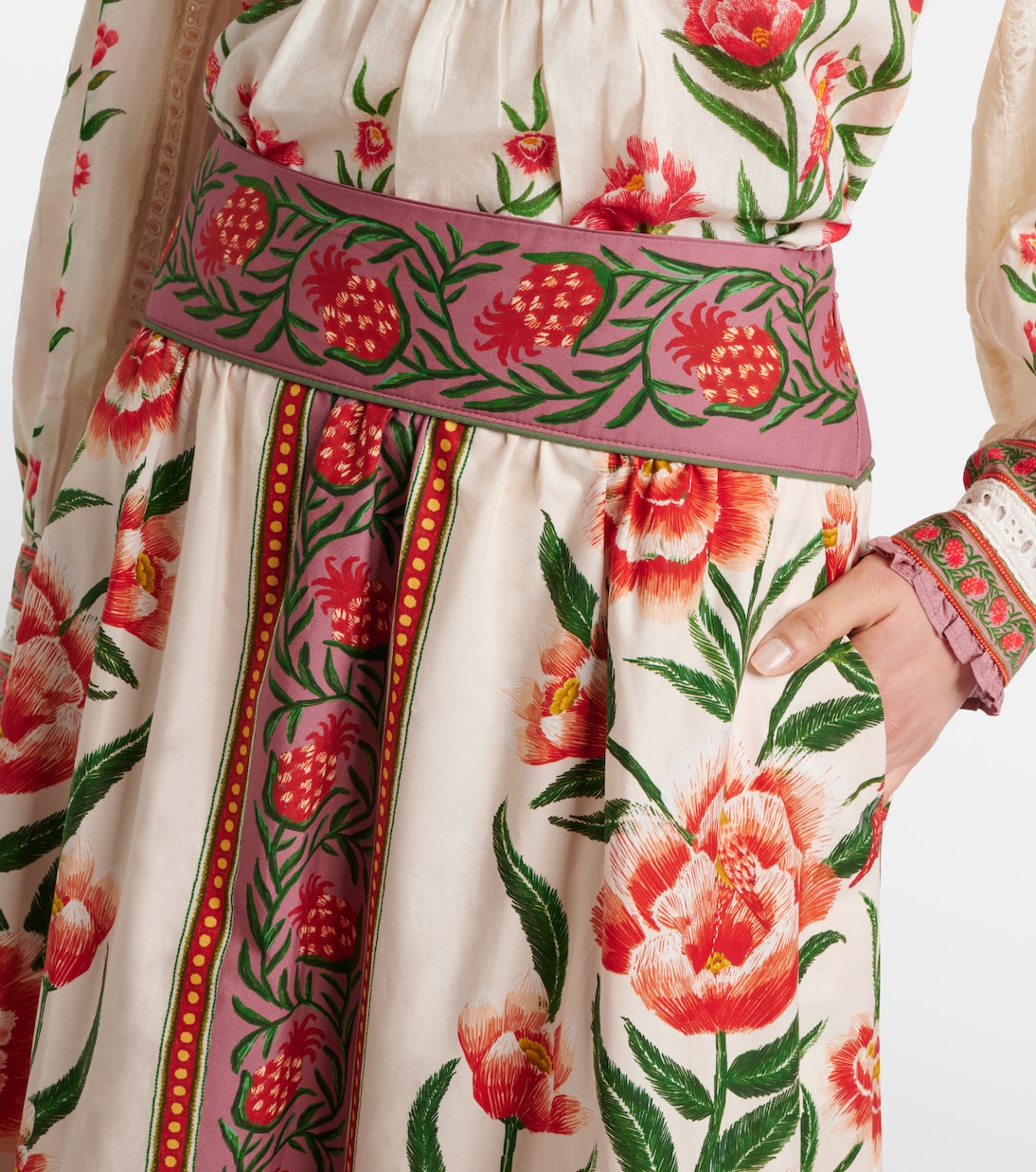 Bedruckter Midirock aus Baumwolle | Farm Rio