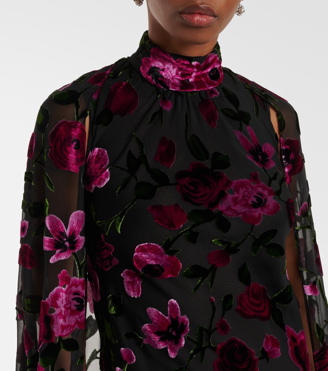 Robe longue Devoré en velours | Rodarte