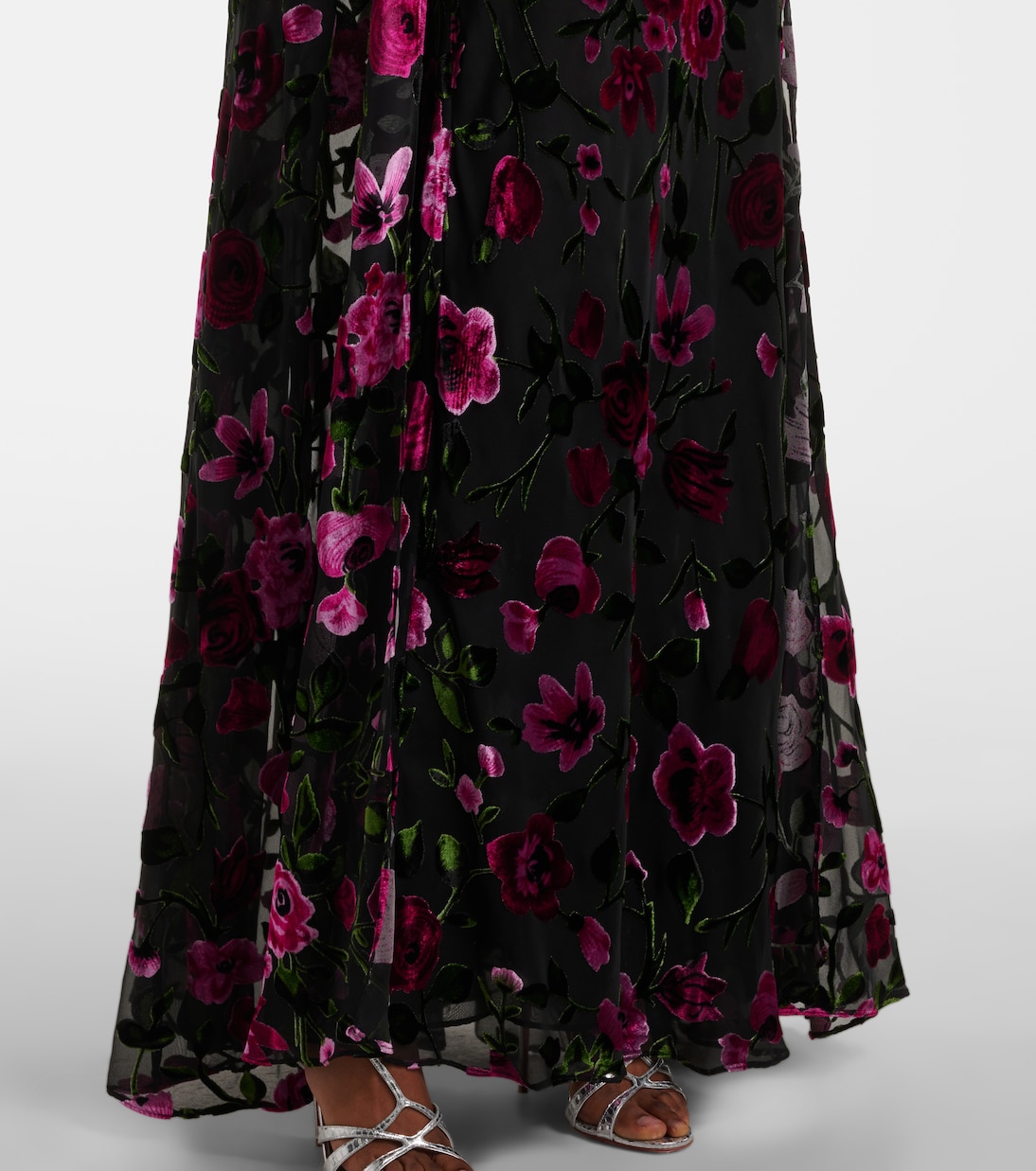 Robe longue Devoré en velours | Rodarte