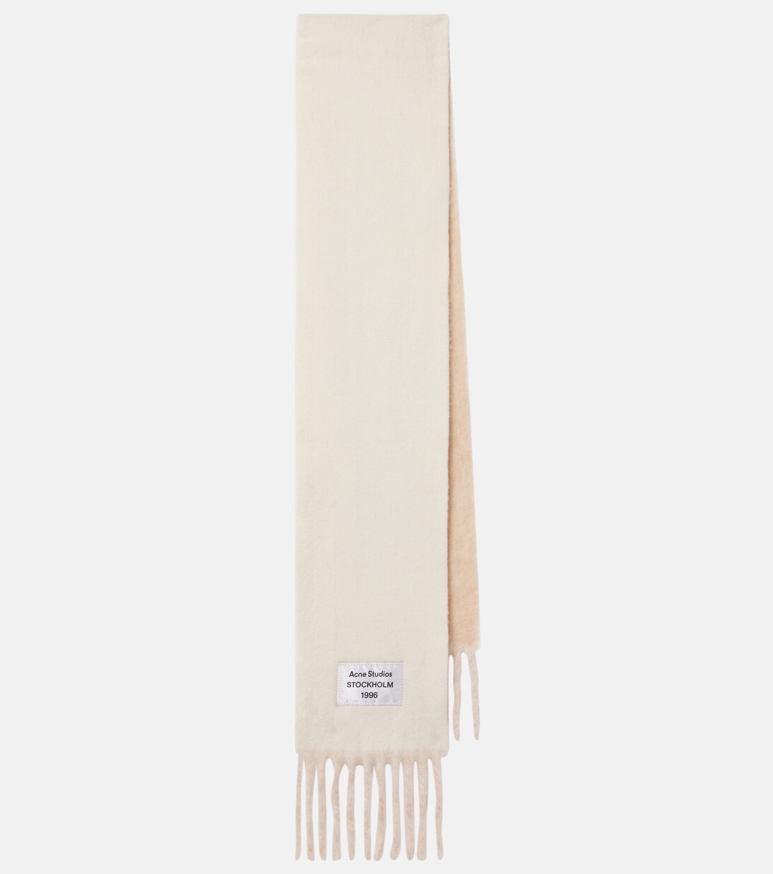 Logo fringed alpaca and wool-blend scarf | Acne Studios