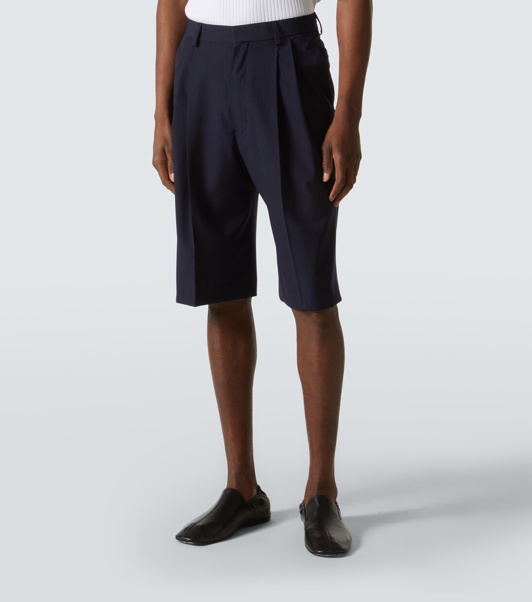 High-Rise Shorts aus Wolle | Dries Van Noten