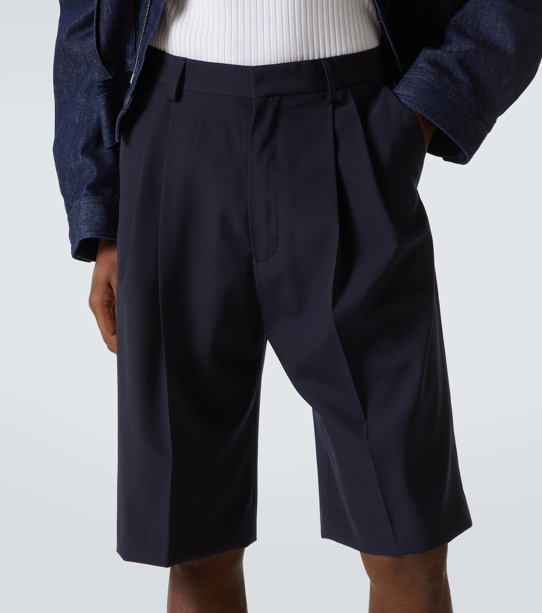 High-Rise Shorts aus Wolle | Dries Van Noten