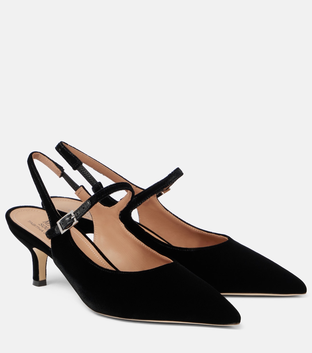 Karla 45 velvet slingback pumps | Malone Souliers