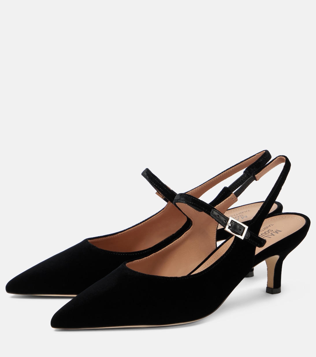 Karla 45 velvet slingback pumps | Malone Souliers