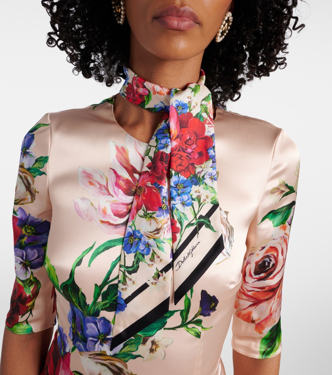 Pañuelo de sarga de seda floral | Dolce&Gabbana