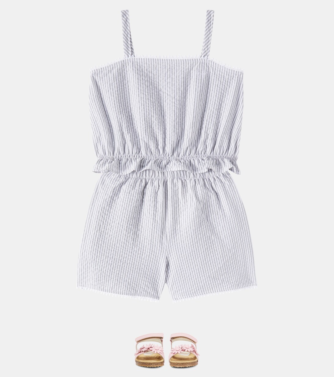 Cotton top and shorts set | Il Gufo