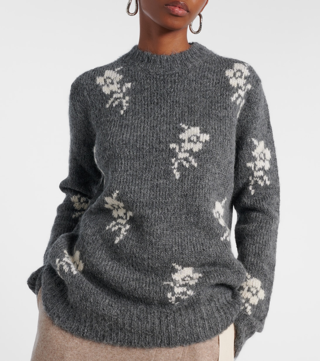 Intarsia alpaca and wool-blend sweater | Jil Sander