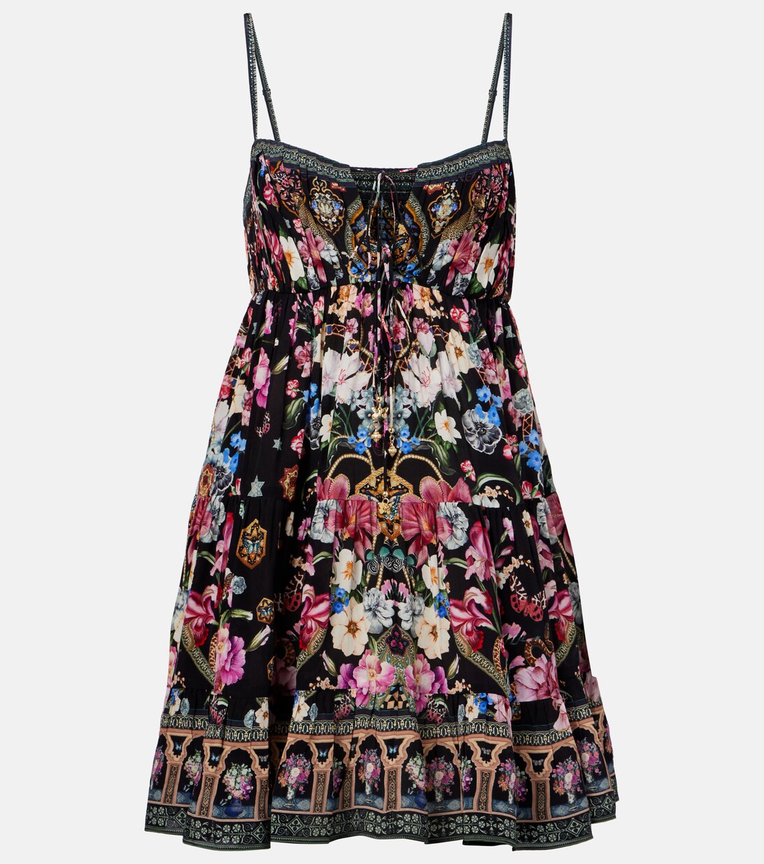 Robe imprimée en soie à cristaux | Camilla