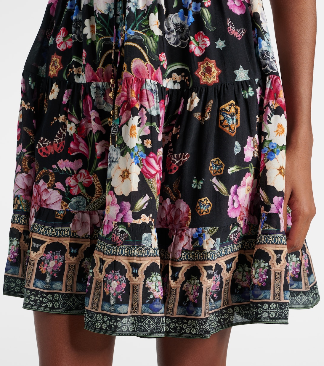 Robe imprimée en soie à cristaux | Camilla