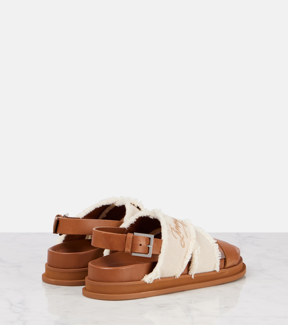 Joa embroidered canvas and leather sandals | Jimmy Choo