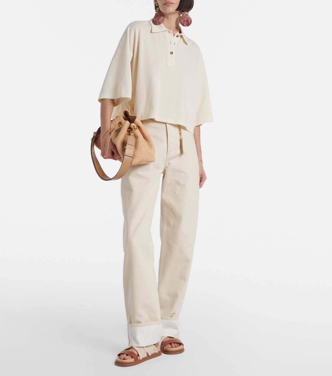 Joa embroidered canvas and leather sandals | Jimmy Choo