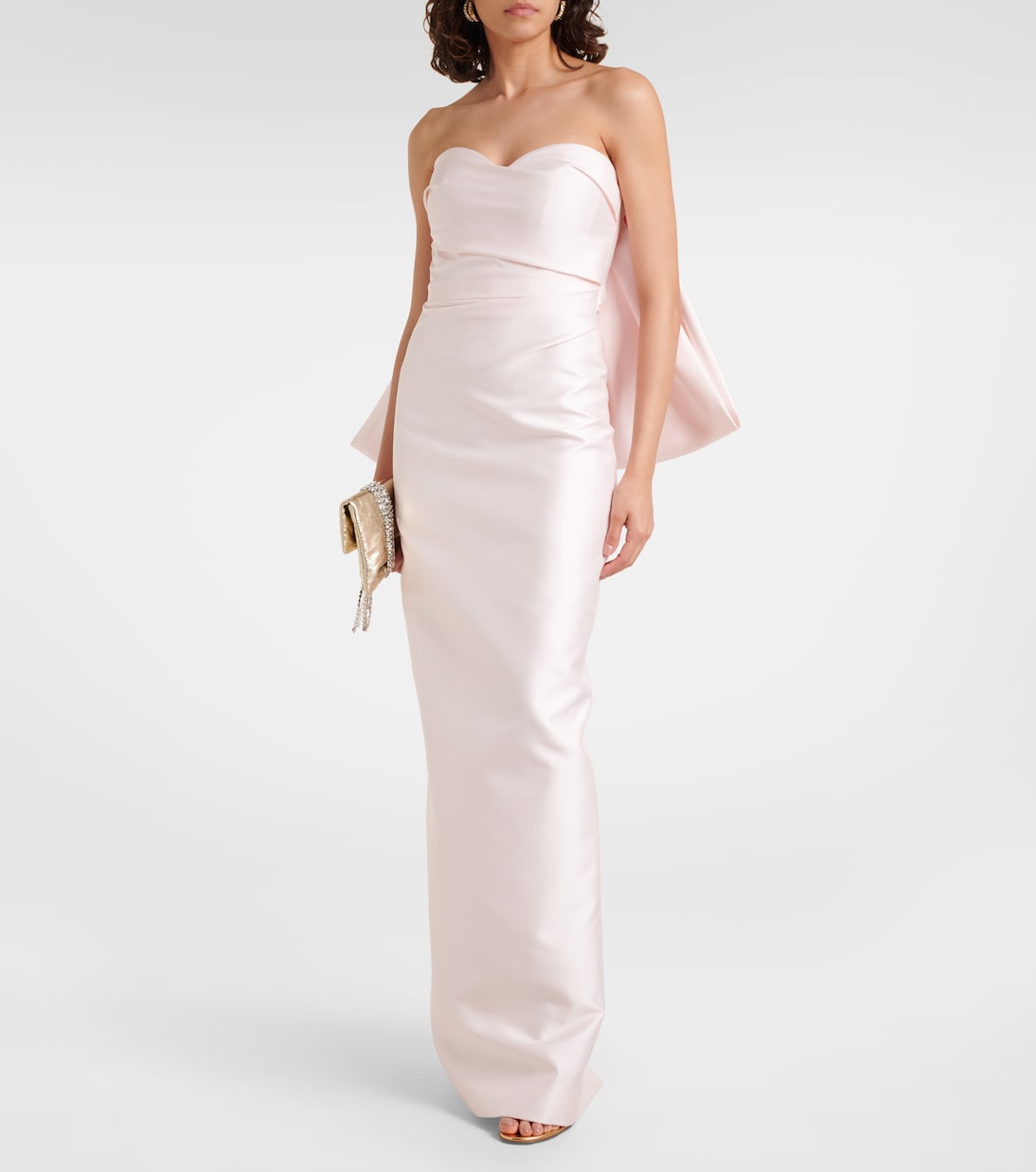 Robe longue en satin | Monique Lhuillier