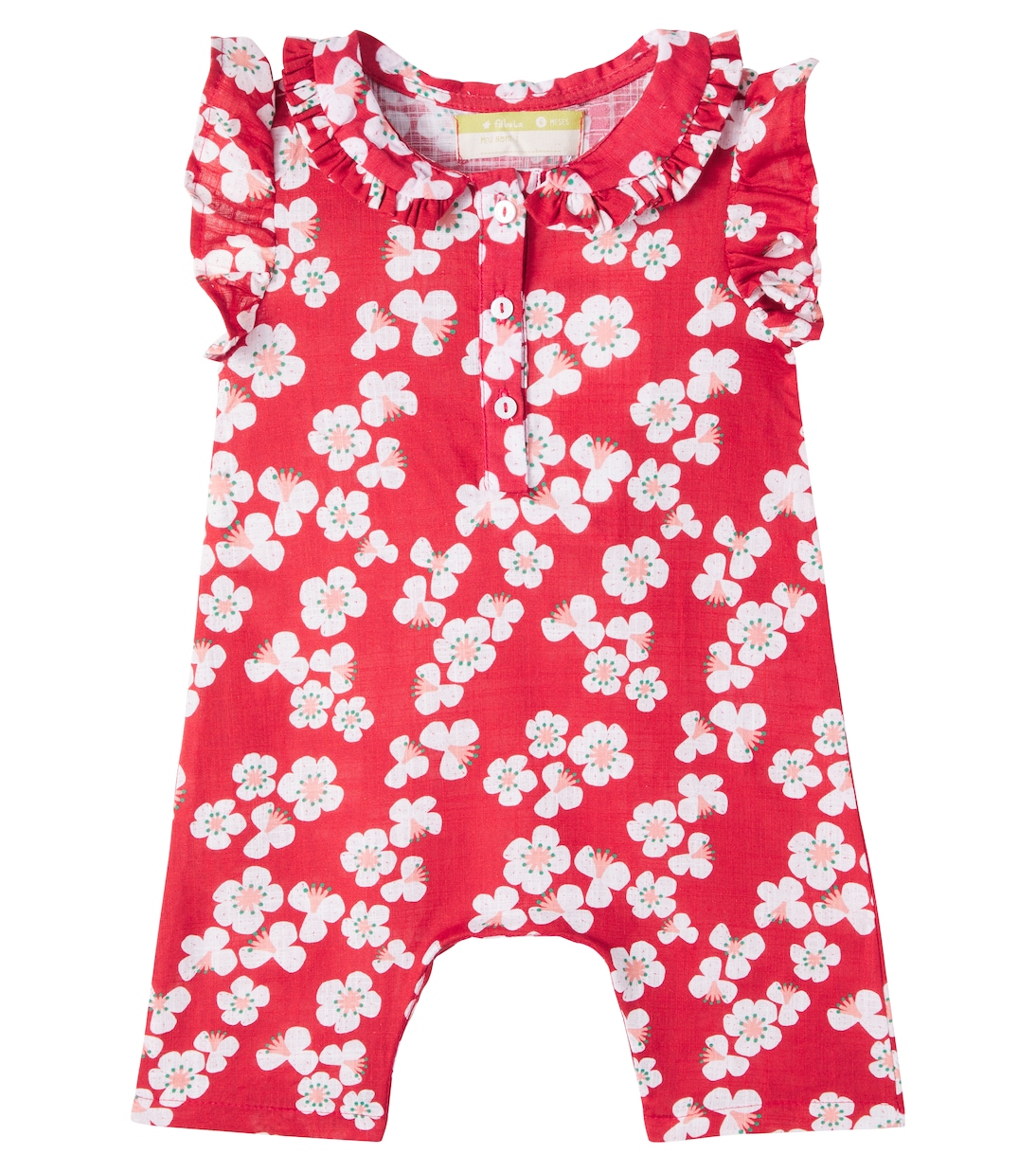 Baby floral ruffled cotton playsuit  | Fábula