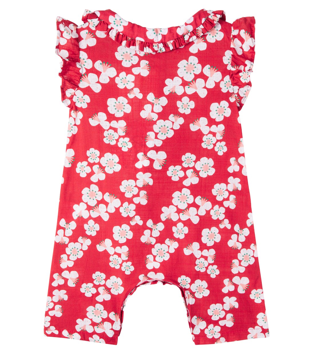 Baby floral ruffled cotton playsuit  | Fábula