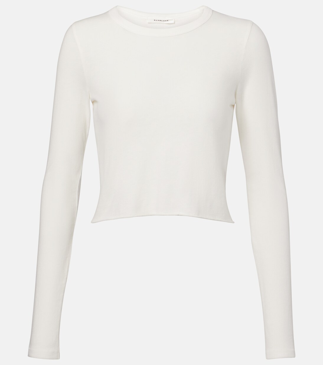 Cropped cotton jersey T-shirt | Slvrlake