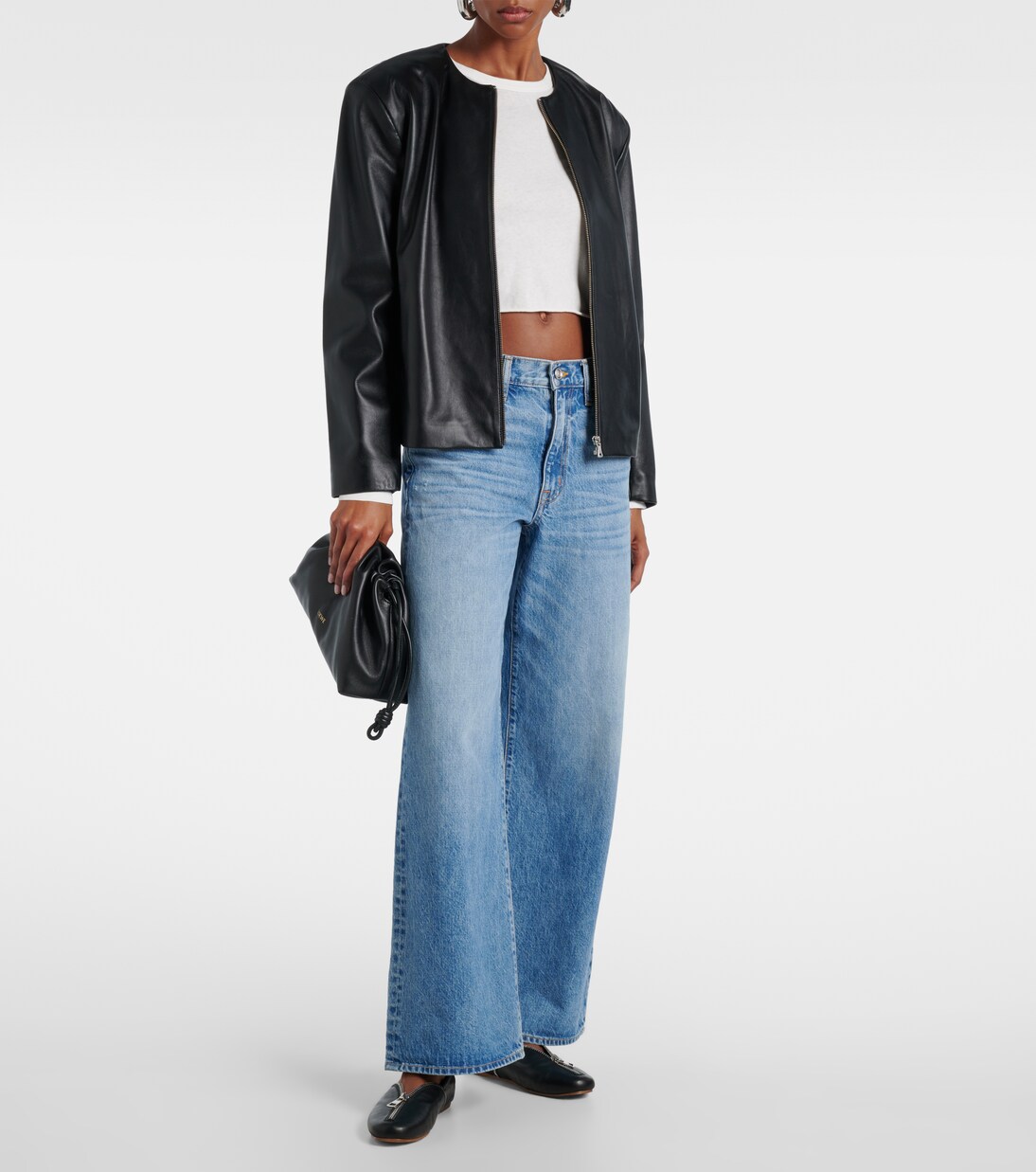 Cropped cotton jersey T-shirt | Slvrlake