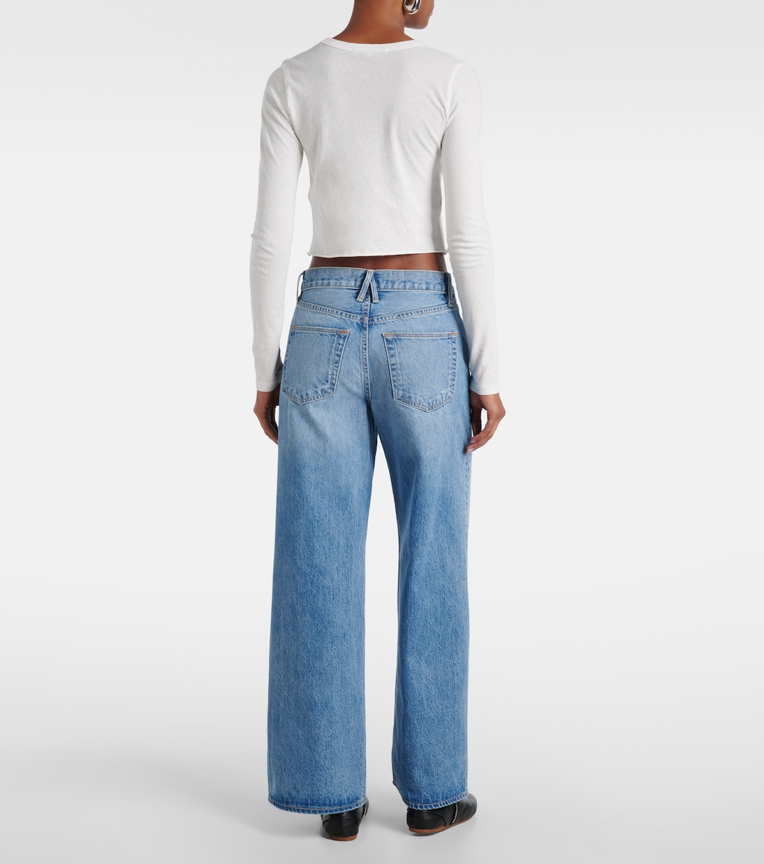 Cropped cotton jersey T-shirt | Slvrlake