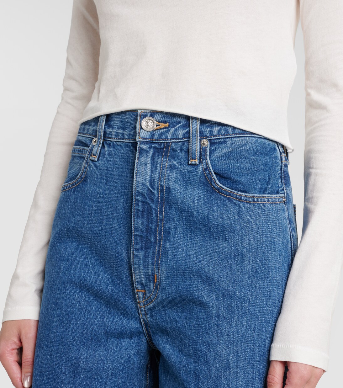 Cropped cotton jersey T-shirt | Slvrlake