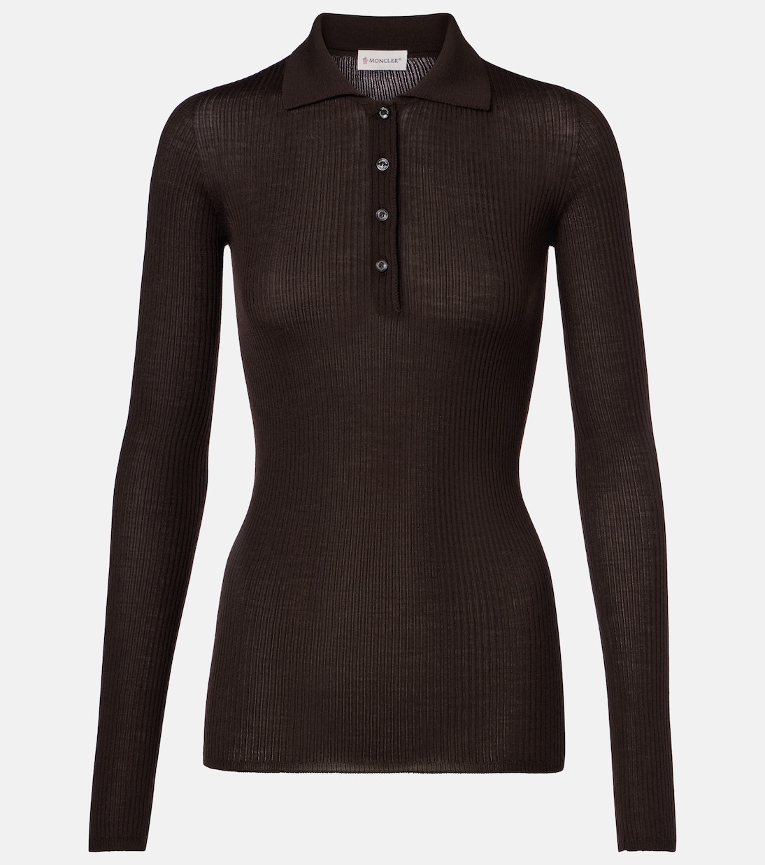 Ribbed-knit wool polo shirt | Moncler