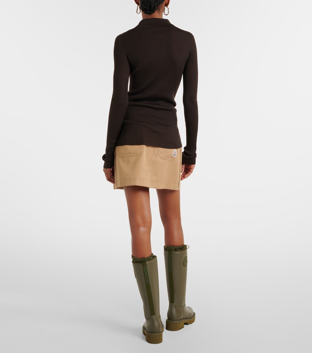 Ribbed-knit wool polo shirt | Moncler