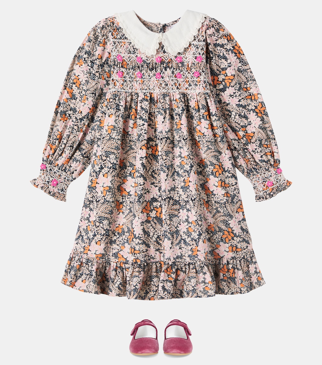 Robe Elora brodée en coton | Bebe Organic