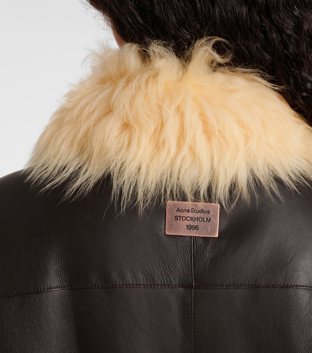 Lessora shearling-trimmed leather jacket | Acne Studios