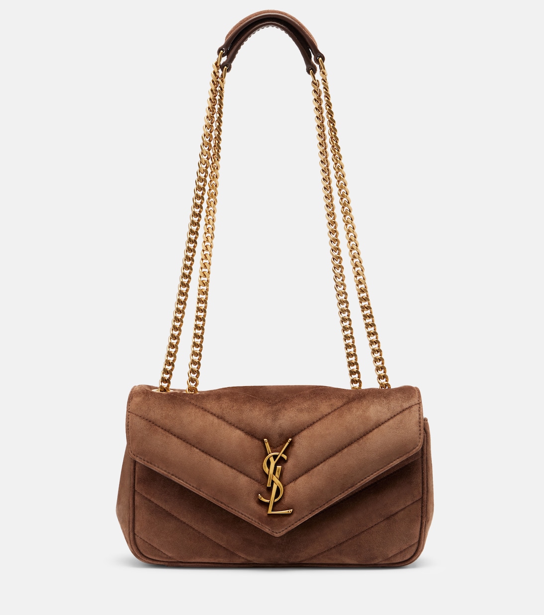 Loulou Small matelassé suede shoulder bag | Saint Laurent