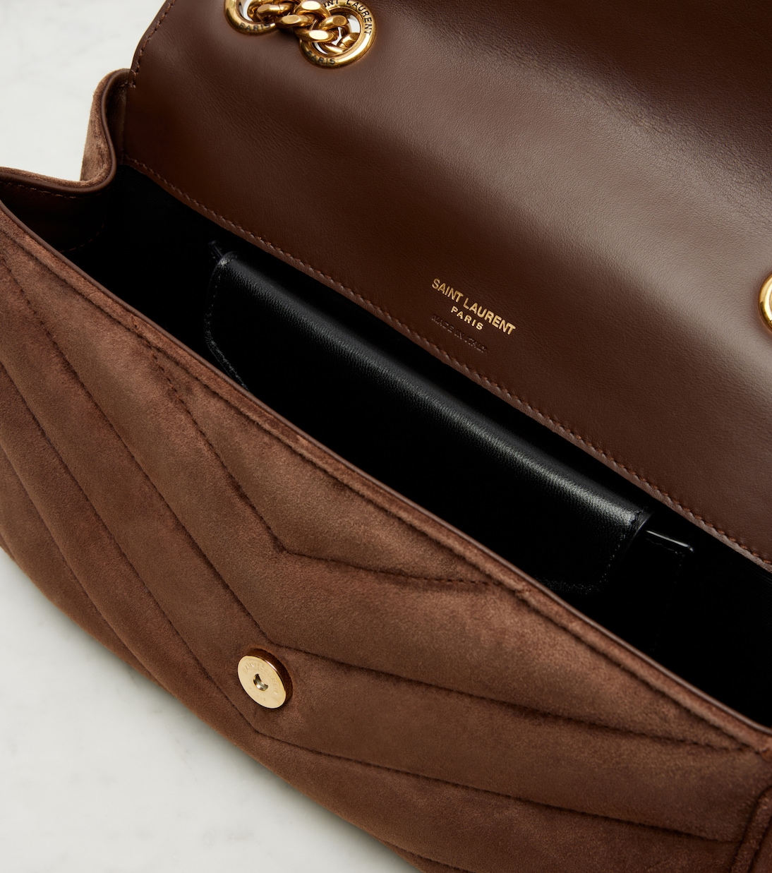 Loulou Small matelassé suede shoulder bag | Saint Laurent