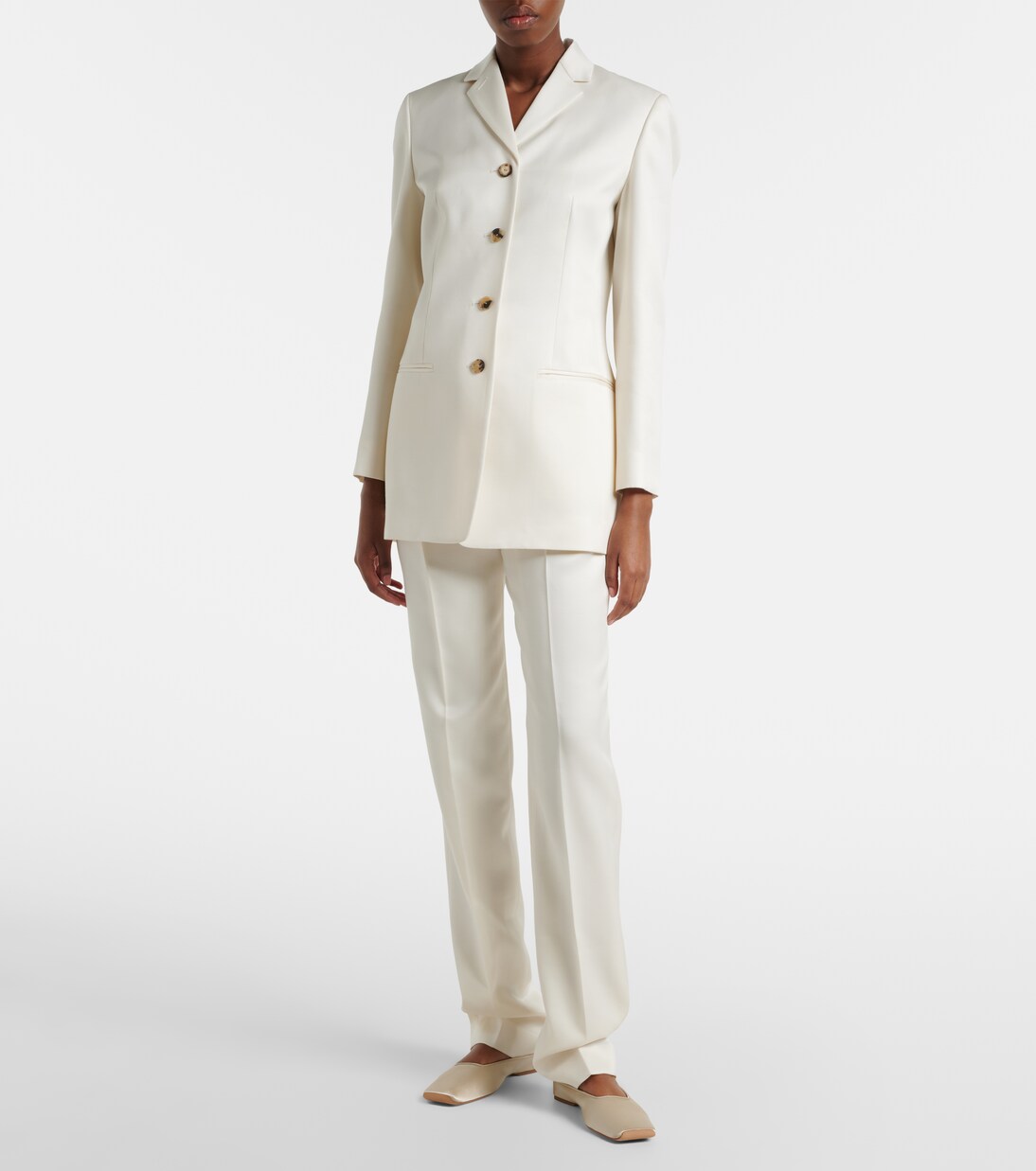Lucia high-rise wool and silk slim pants | Calvin Klein Collection