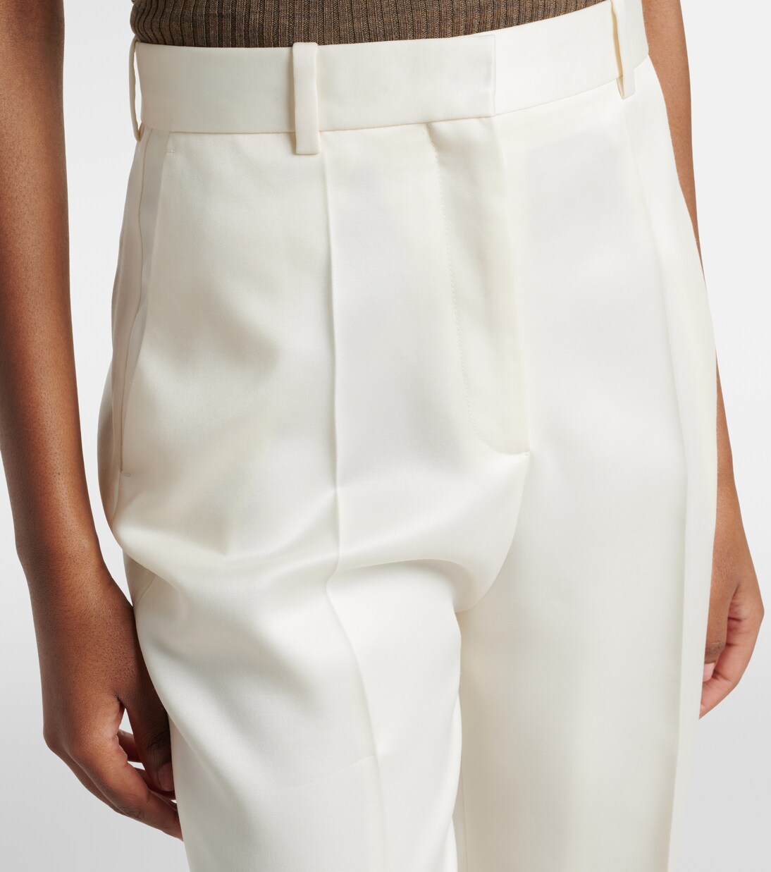 Lucia high-rise wool and silk slim pants | Calvin Klein Collection