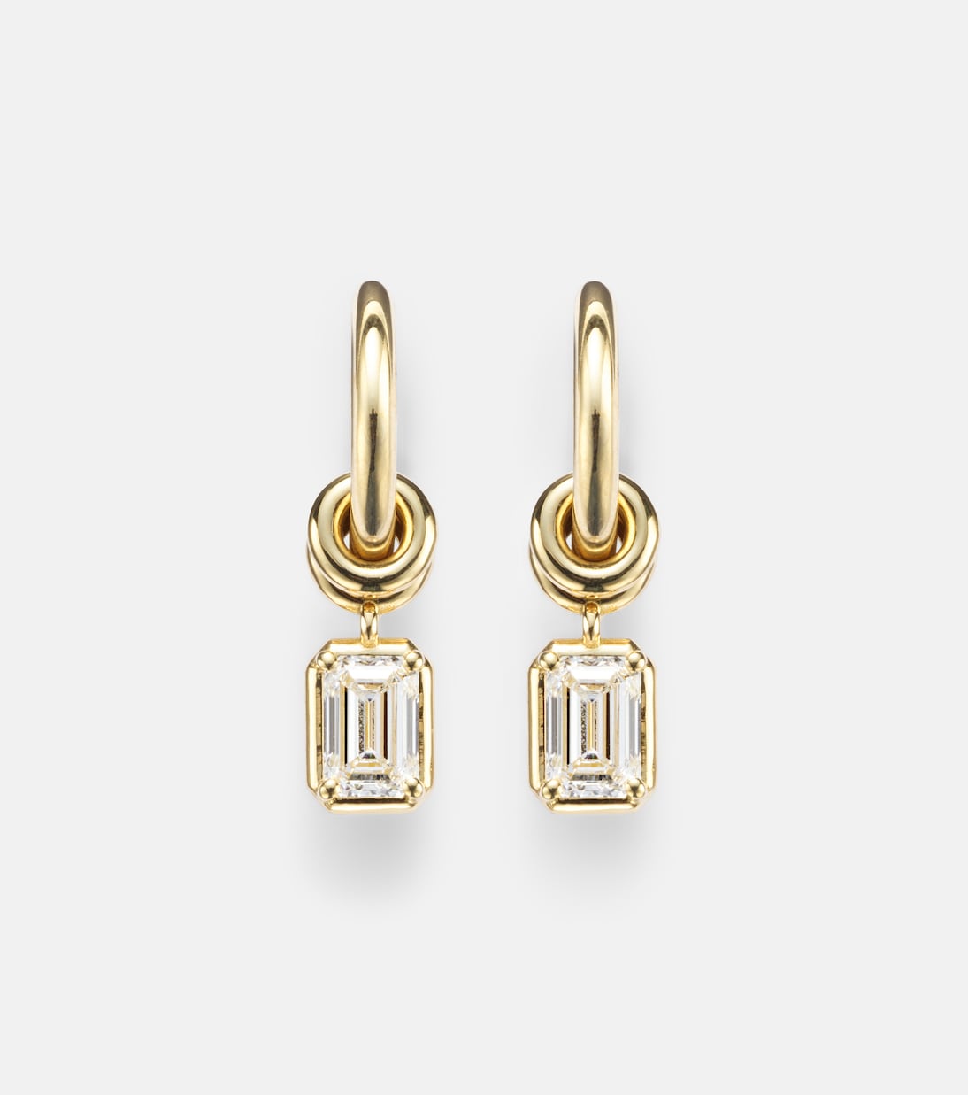 Orecchini a cerchio Zahra in oro 18kt con diamanti | Spinelli Kilcollin