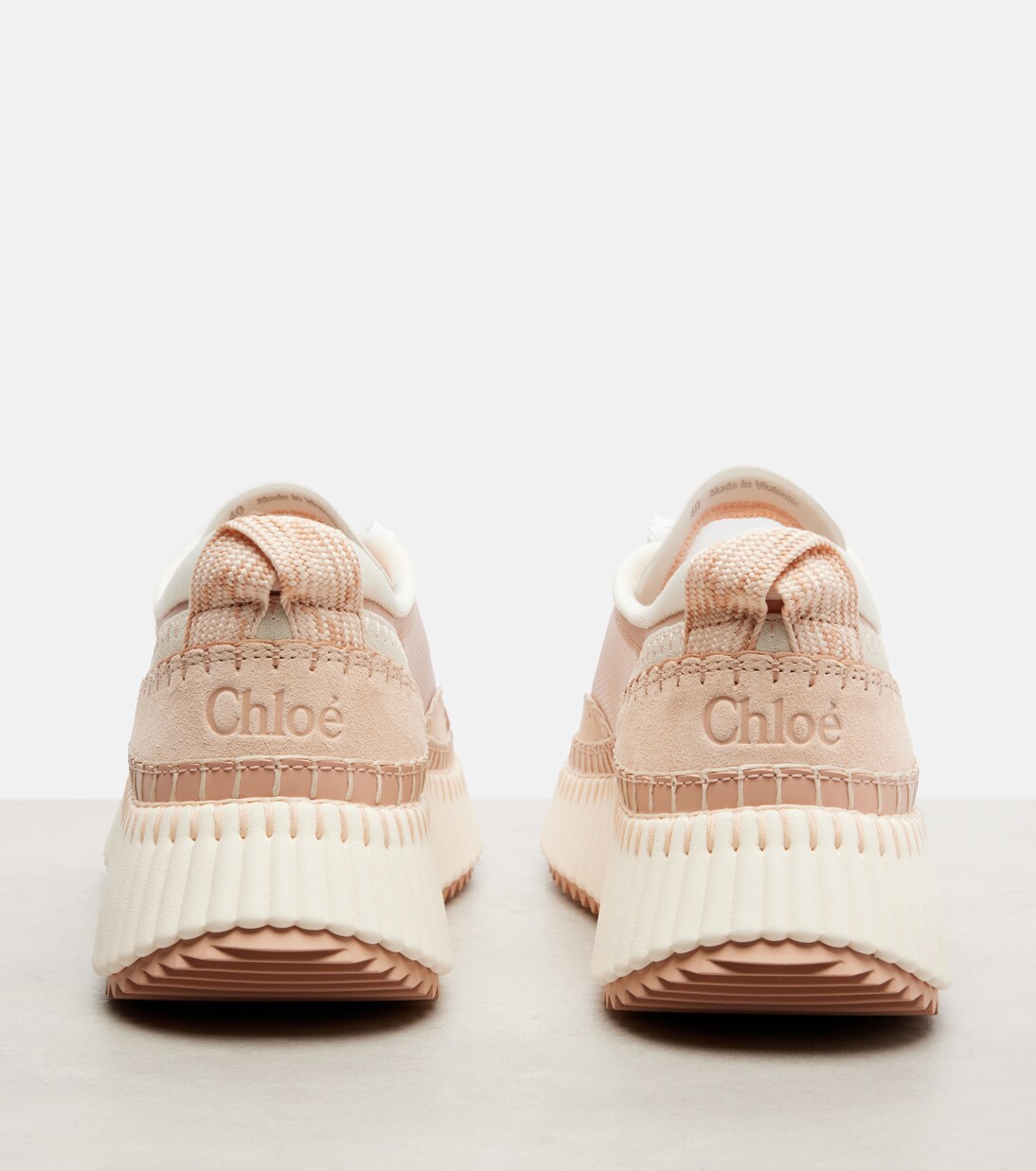 Nama leather-trimmed platform sneakers | Chloé