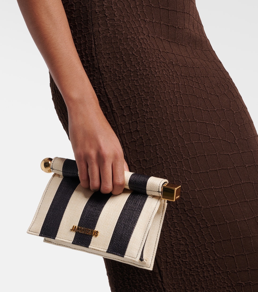 Pochette Rond Carré Small à effet raphia | Jacquemus