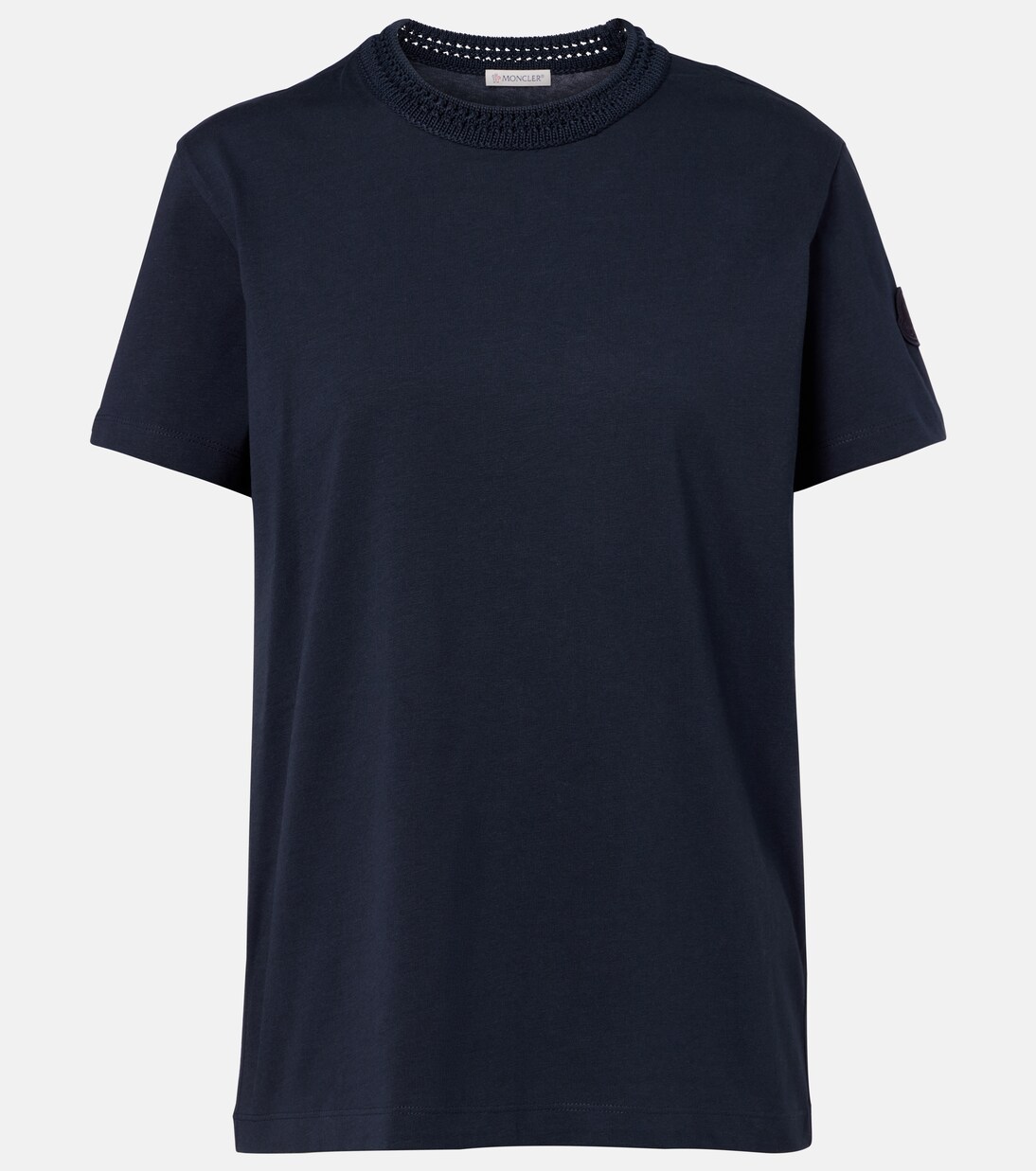 Crochet-trimmed cotton jersey T-shirt | Moncler