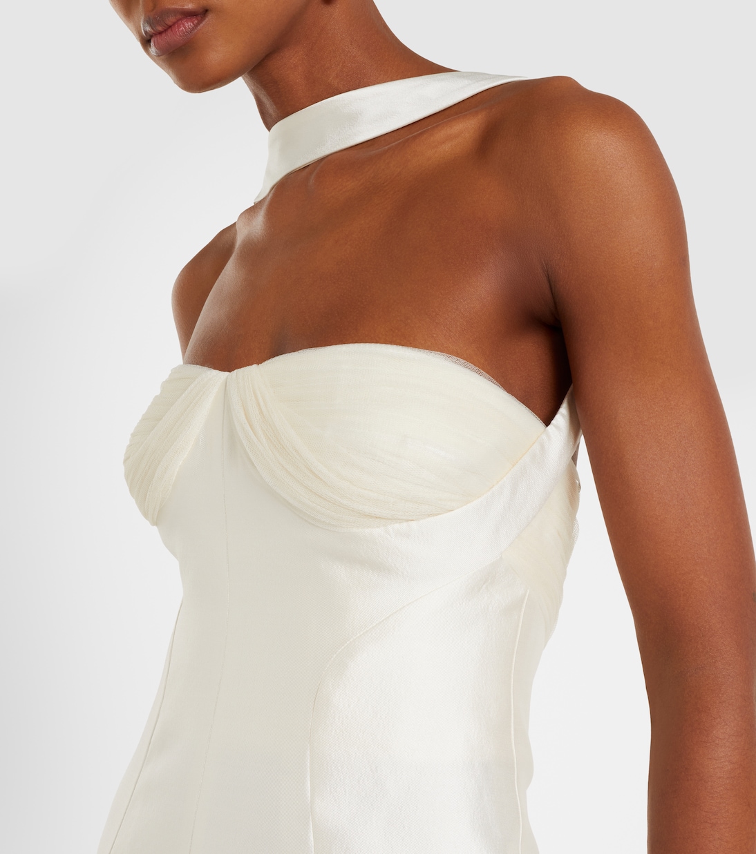 Bridal Lette wool and silk bustier gown | Danielle Frankel