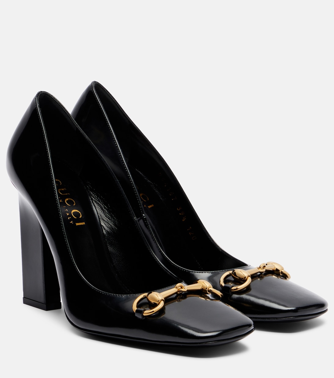 Signora Horsebit 110 patent leather pumps | Gucci