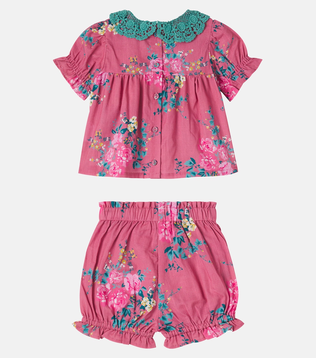 Baby floral cotton top and shorts set | C'era Una Volta